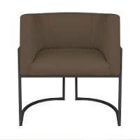 Kit Divã Luna 140cm Lado Direito E 02 Poltronas Base De Ferro Preto Suede Cor Marrom - 6