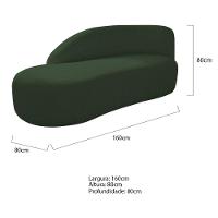 Kit Divã Luna 160cm Lado Esquerdo E 02 Poltronas Base De Ferro Dourado Linho Cor Verde - 7