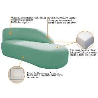 Kit Divã Luna 185cm Lado Direito E 02 Poltronas Base De Ferro Preto Suede Cor Azul Tiffany - 6