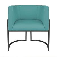 Kit Divã Luna 185cm Lado Esquerdo E 01 Poltrona Base De Ferro Preto Suede Cor Azul Turquesa - 5