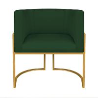 Kit Divã Luna 160cm Lado Esquerdo E 01 Poltrona Base De Ferro Dourado Suede Cor Verde - 2