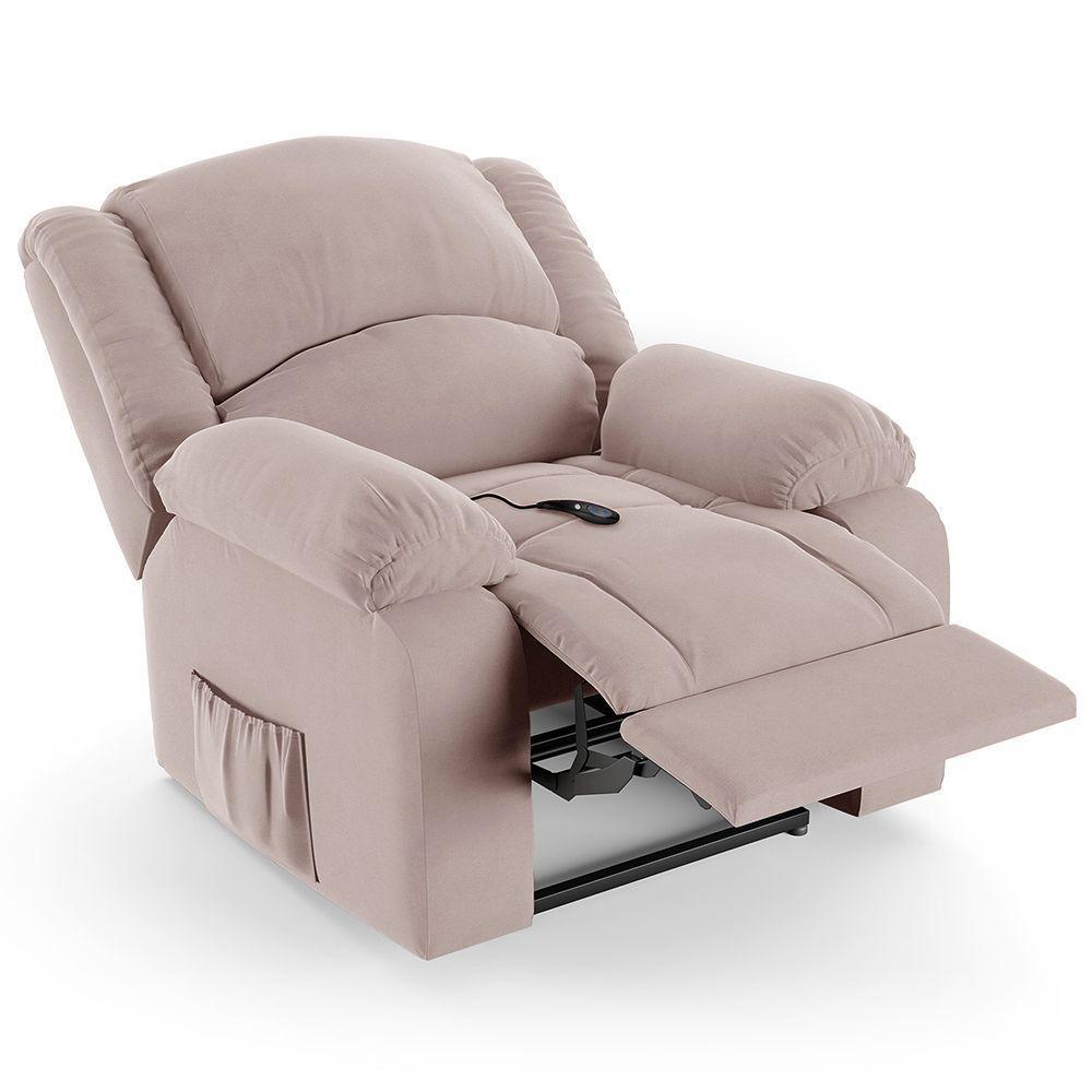 Poltrona Do Papai Reclinável Melim Controle Power Elétrico Veludo Fh1 - D'rossi Cor Rose - 2