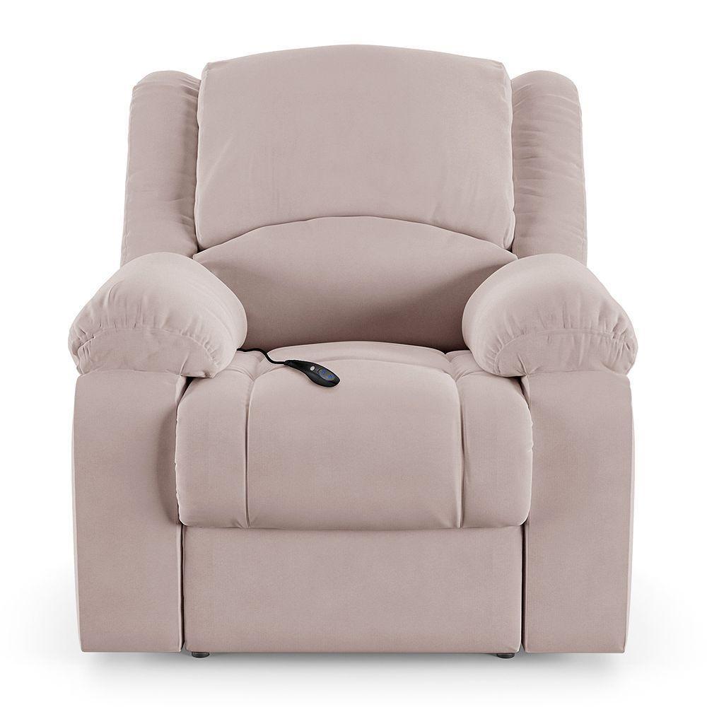 Poltrona Do Papai Reclinável Melim Controle Power Elétrico Veludo Fh1 - D'rossi Cor Rose - 4