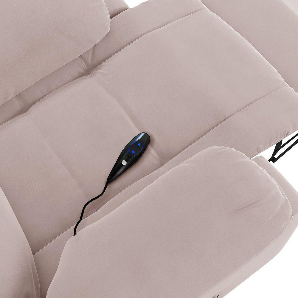 Poltrona Do Papai Reclinável Melim Controle Power Elétrico Veludo Fh1 - D'rossi Cor Rose - 5