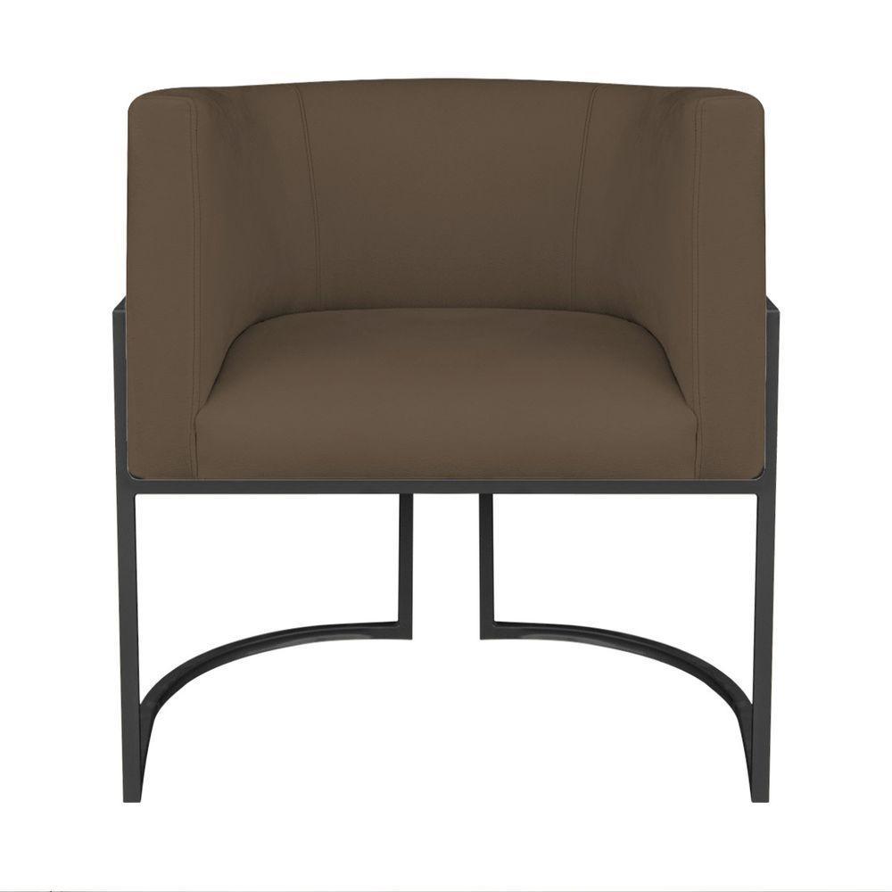 Kit Divã Luna 185cm Lado Esquerdo E 01 Poltrona Base De Ferro Preto Suede Cor Marrom - 9