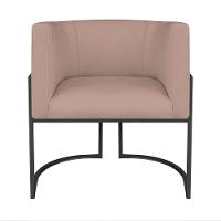 Kit Divã Luna 160cm Lado Esquerdo E 02 Poltronas Base De Ferro Preto Linho Cor Rosê - 5