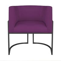 Kit Divã Luna 160cm Lado Esquerdo E 01 Poltrona Base De Ferro Preto Suede Cor Roxo - 5