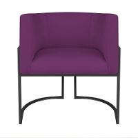 Kit Divã Luna 185cm Lado Direito E 01 Poltrona Base De Ferro Preto Suede Cor Roxo - 5