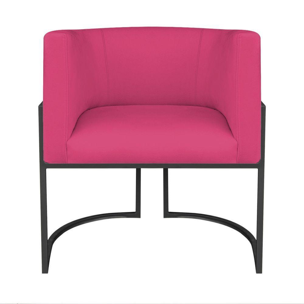 Kit Divã Luna 160cm Lado Esquerdo E 01 Poltrona Base De Ferro Preto Suede Cor Pink - 8