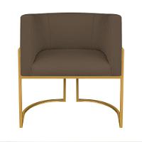 Kit Divã Luna 160cm Lado Esquerdo E 01 Poltrona Base De Ferro Dourado Suede Cor Marrom - 5