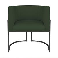 Kit Divã Luna 185cm Lado Esquerdo E 02 Poltronas Base De Ferro Preto Linho Cor Verde - 9