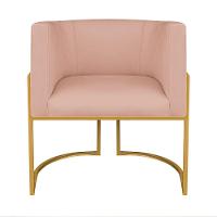 Kit Divã Luna 160cm Lado Esquerdo E 01 Poltrona Base De Ferro Dourado Suede Cor Rosê - 5