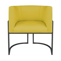 Kit Divã Luna 160cm Lado Esquerdo E 01 Poltrona Base De Ferro Preto Suede Cor Amarelo - 7