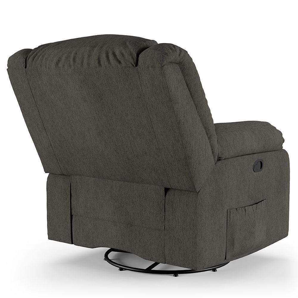 Poltrona Do Papai Reclinável Melim Glider Giratória Linho Grafite Fh1 - D'rossi - 4