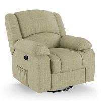 Poltrona Do Papai Reclinável Melim Glider Giratória Massagem Linho Fh1 - D'rossi Cor Bege - 1