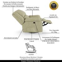 Poltrona Do Papai Reclinável Melim Glider Giratória Massagem Linho Fh1 - D'rossi Cor Bege - 8