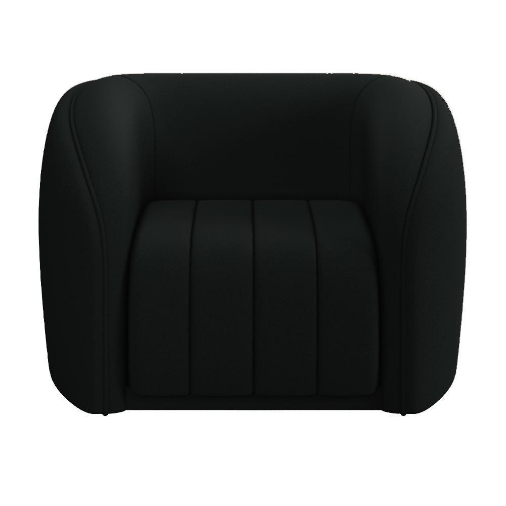 Poltrona Decorativa Para Sala De Estar Lazio M03 Veludo Preto - Lyam Decor - 2