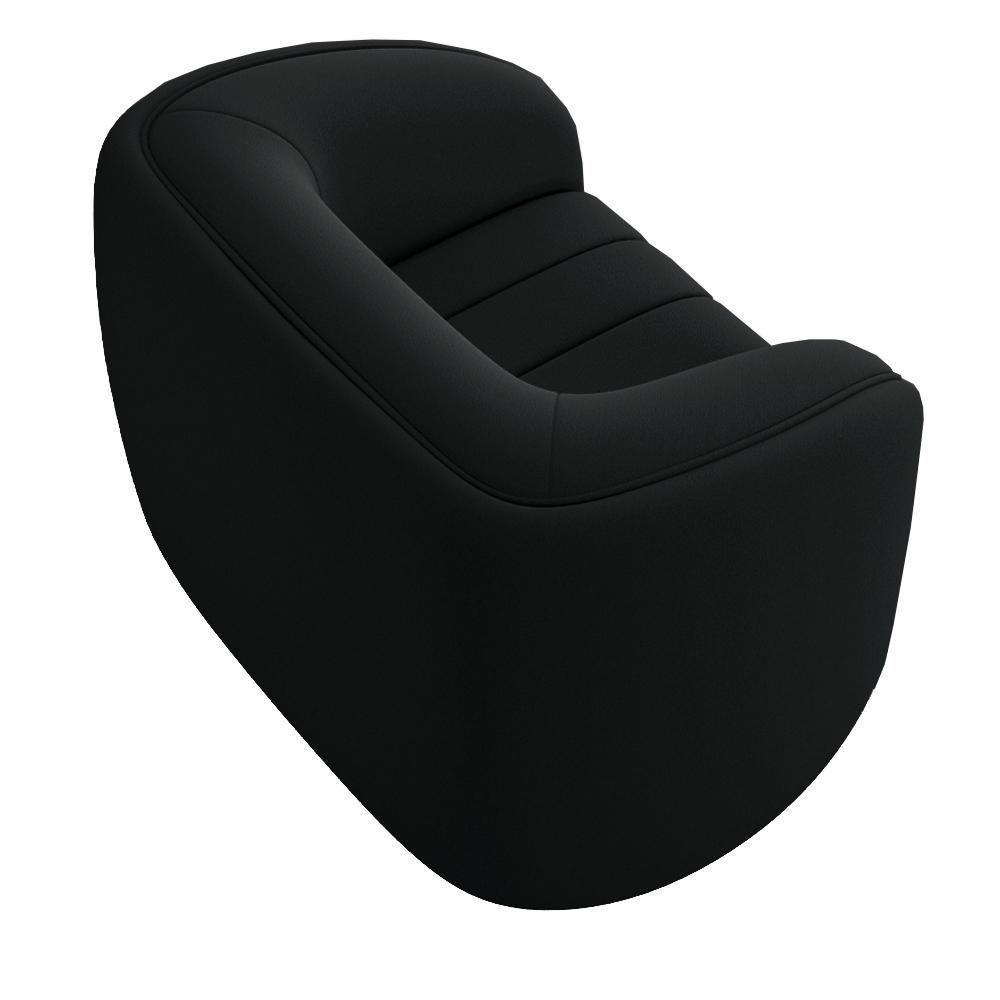 Poltrona Decorativa Para Sala De Estar Lazio M03 Veludo Preto - Lyam Decor - 3