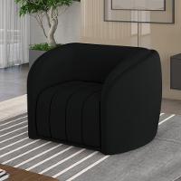 Poltrona Decorativa Para Sala De Estar Lazio M03 Veludo Preto - Lyam Decor - 5