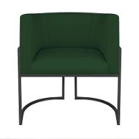 Kit Divã Luna 185cm Lado Esquerdo E 01 Poltrona Base De Ferro Preto Suede Cor Verde - 5