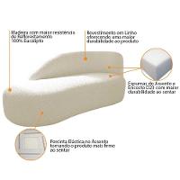 Kit Divã Luna 185cm Lado Esquerdo E 02 Poltronas Base De Ferro Preto Linho Cor Bege - 9