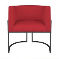 Kit Divã Luna 185cm Lado Esquerdo E 01 Poltrona Base De Ferro Preto Suede Cor Vermelho - 9