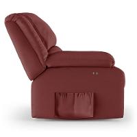 Poltrona Do Papai Reclinável Melim Power Touch Massagem Sintético Pu Fh1 - D'rossi Cor Vermelho - 3