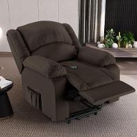 Poltrona Do Papai Reclinável Melim Elevação Lift Elétrico Sintético Pu Fh1 - D'rossi Cor Marrom - 7