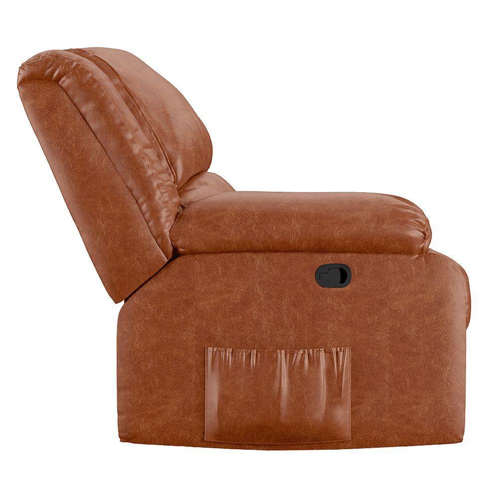 Poltrona Do Papai Reclinável Melim Zero Wall Pu Brilho Fh1 - D'rossi Cor Caramelo - 2