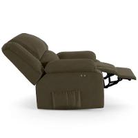 Poltrona Do Papai Reclinável Melim Power Touch Massagem Veludo Fh1 - D'rossi Cor Capuccino - 2