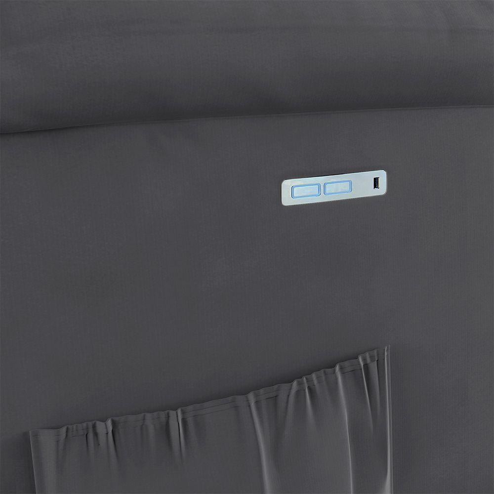 Poltrona Do Papai Reclinável Melim Elétrica Led Veludo Fh1 - D'rossi Cor Cinza - 2