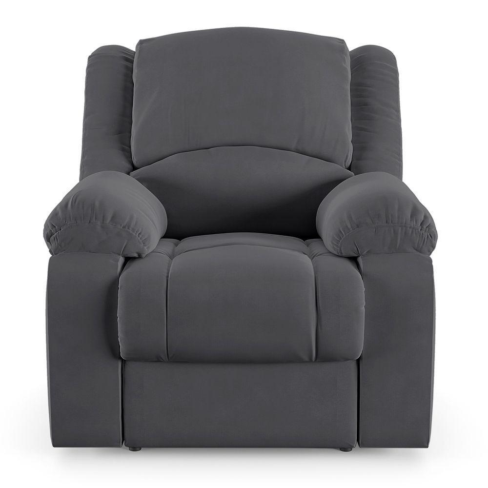 Poltrona Do Papai Reclinável Melim Elétrica Led Veludo Fh1 - D'rossi Cor Cinza - 7