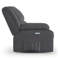 Poltrona Do Papai Reclinável Melim Elétrica Led Veludo Fh1 - D'rossi Cor Cinza - 6