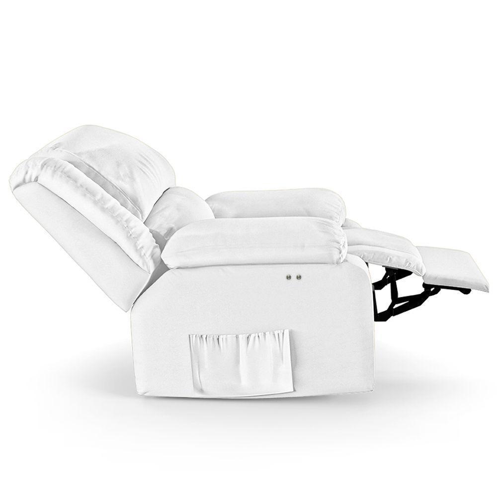 Poltrona Do Papai Reclinável Melim Power Touch Massagem Sintético Pu Fh1 - D'rossi Cor Branco - 3