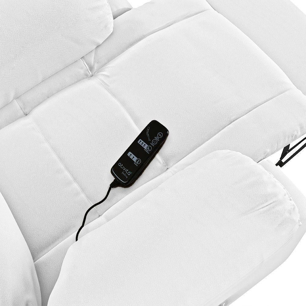 Poltrona Do Papai Reclinável Melim Power Touch Massagem Sintético Pu Fh1 - D'rossi Cor Branco - 6