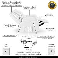 Poltrona Do Papai Reclinável Melim Power Touch Massagem Sintético Pu Fh1 - D'rossi Cor Branco - 8