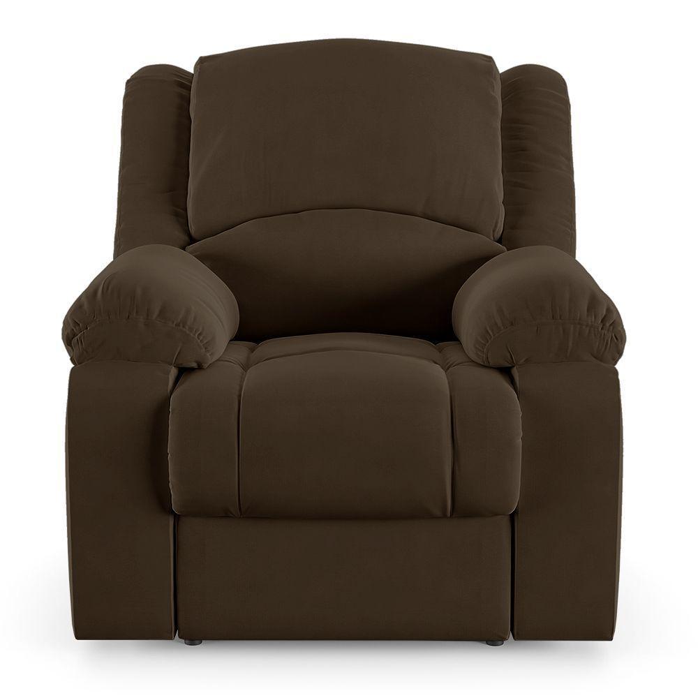 Poltrona Do Papai Reclinável Melim Elétrica Led Veludo Fh1 - D'rossi Cor Marrom - 3
