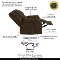 Poltrona Do Papai Reclinável Melim Zero Wall Veludo Fh1 - D'rossi Cor Marrom - 6