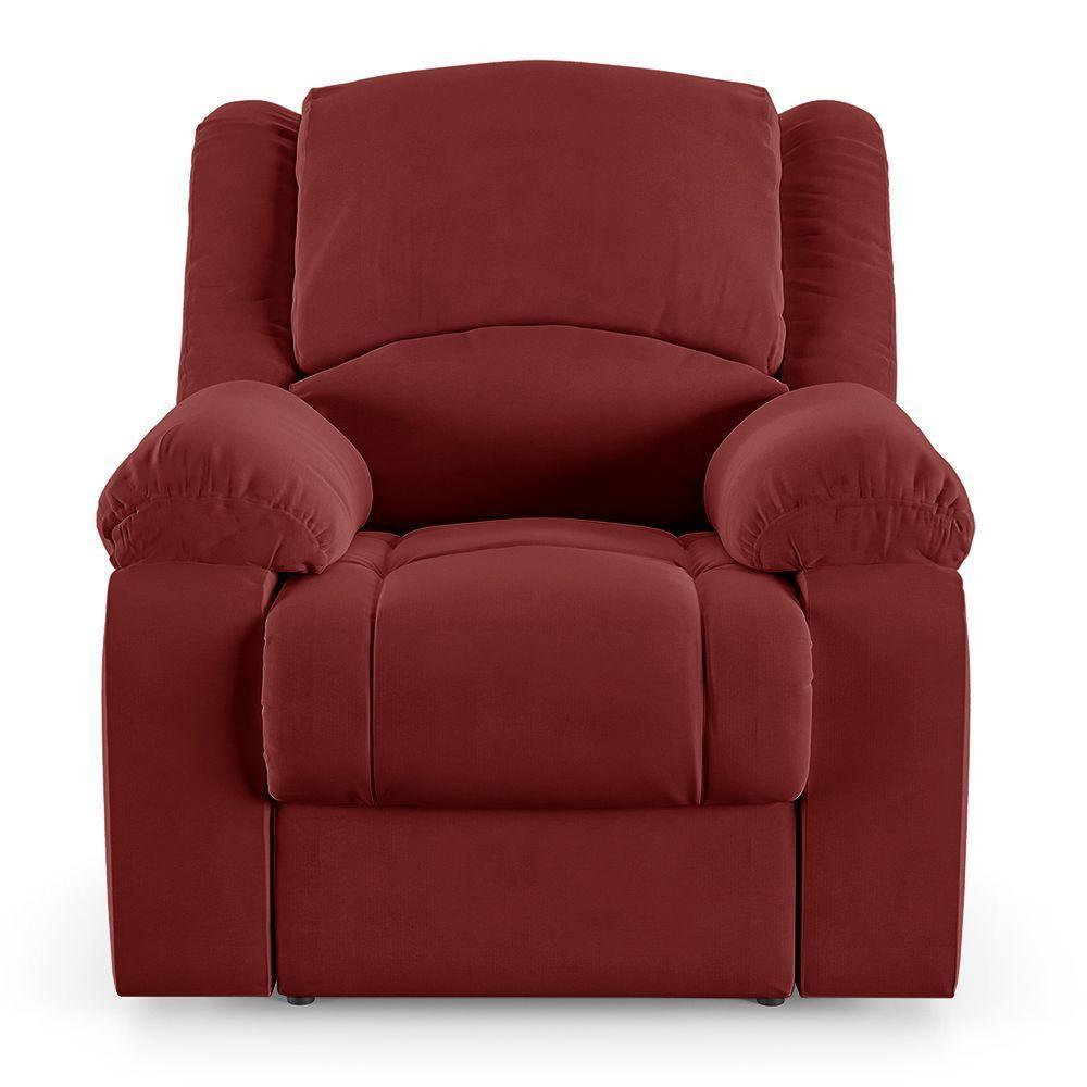 Poltrona Do Papai Reclinável Melim Elétrica Led Veludo Fh1 - D'rossi Cor Vermelho - 3