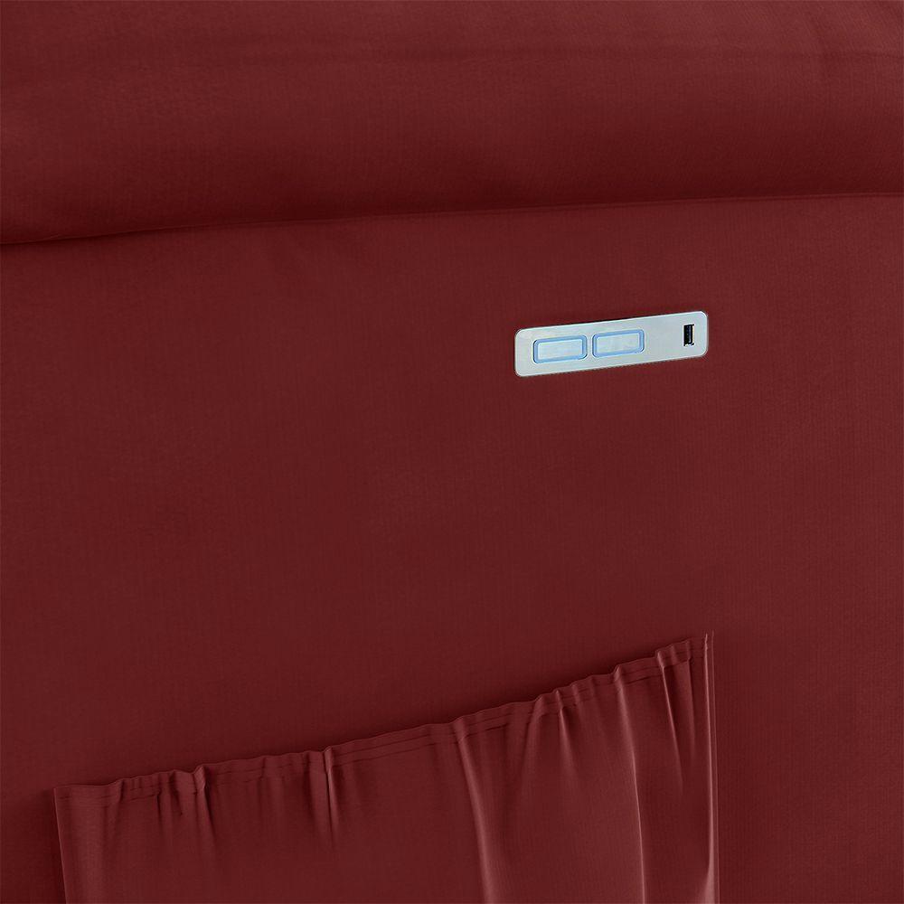 Poltrona Do Papai Reclinável Melim Elétrica Led Veludo Fh1 - D'rossi Cor Vermelho - 4
