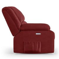 Poltrona Do Papai Reclinável Melim Elétrica Led Veludo Fh1 - D'rossi Cor Vermelho - 2