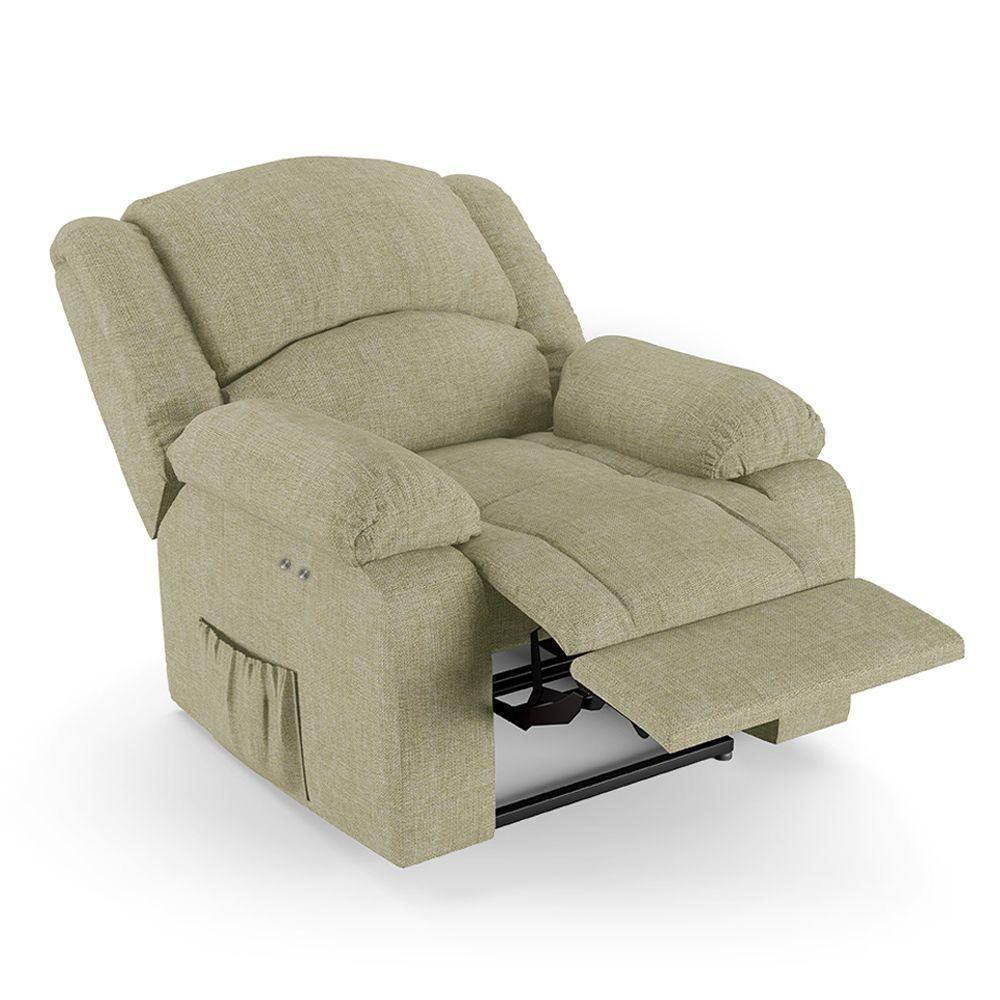 Poltrona Do Papai Reclinável Melim Power Touch Massagem Linho Fh1 - D'rossi Cor Bege - 9
