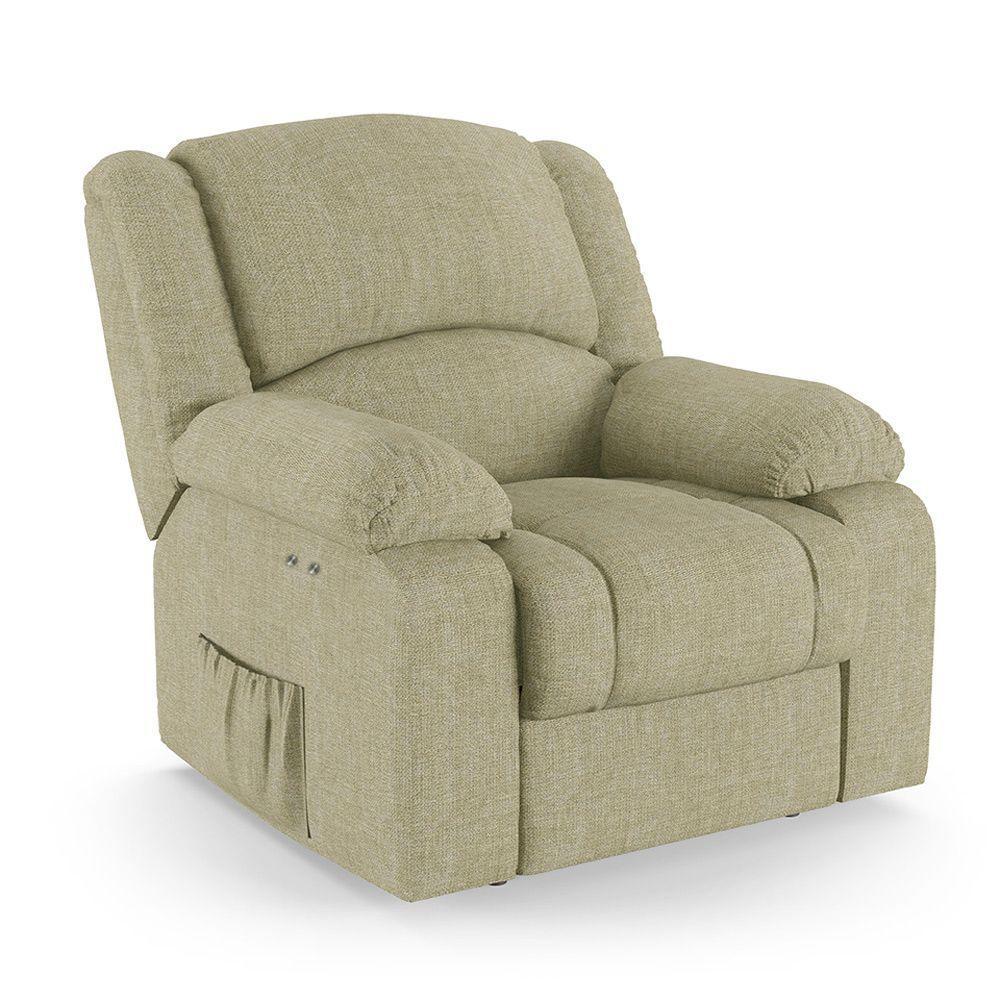 Poltrona Do Papai Reclinável Melim Power Touch Massagem Linho Bege Fh1 - D'rossi - 1