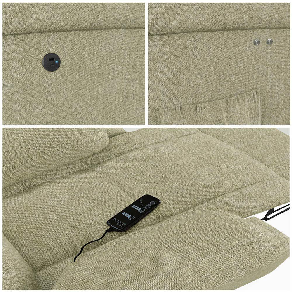 Poltrona Do Papai Reclinável Melim Power Touch Massagem Linho Bege Fh1 - D'rossi - 10