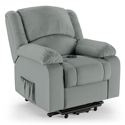 Poltrona Do Papai Reclinável Melim Elevação Lift Elétrico Pu Cinza Fh1 - D'rossi