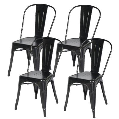 4 Cadeiras Industrial Ferro Iron Churrasco Bar Preto Fosco