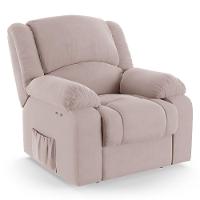 Poltrona Do Papai Reclinável Melim Power Touch Massagem Veludo Fh1 - D'rossi Cor Rose - 1