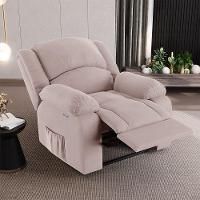 Poltrona Do Papai Reclinável Melim Power Touch Massagem Veludo Fh1 - D'rossi Cor Rose - 8