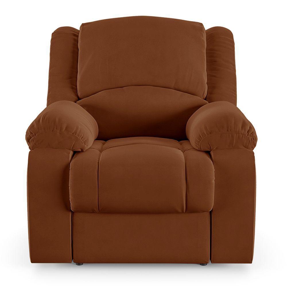 Poltrona Do Papai Reclinável Melim Elétrica Led Veludo Fh1 - D'rossi Cor Terracota - 3