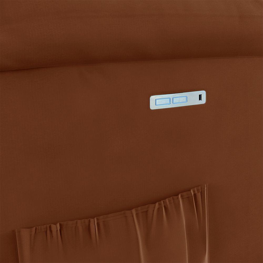 Poltrona Do Papai Reclinável Melim Elétrica Led Veludo Fh1 - D'rossi Cor Terracota - 4